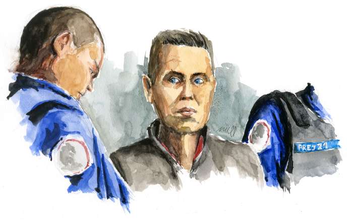 A sketch by Jonathann Daval at the time of the verdict on Saturday, November 21.