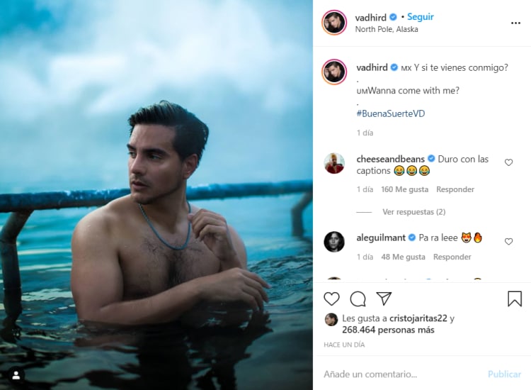 Vadhir Derbez Shows Off His Shirtless Torso From A Swimming Pool In Alaska And They Say Where Did That Muscular Back Come From The Canadian