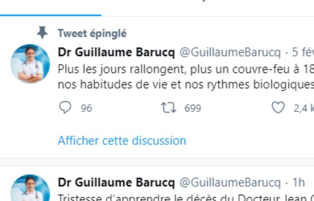 Dr Guillaume Barucq takes a stand on social networks against the 6 p.m. curfew