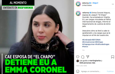 Emma Coronel, wife of El Chapo arrested (Instagram)