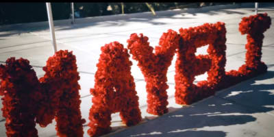 The black truck that Jesús Mendoza filled with red roses for Mayeli Alonso