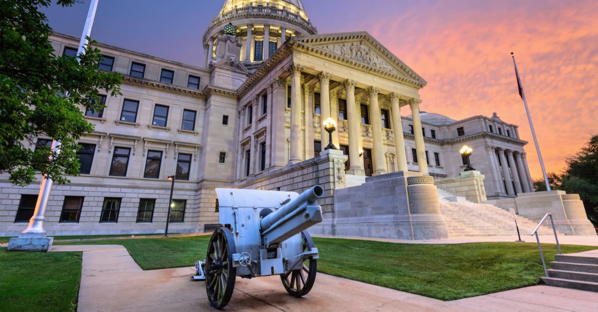 Mississippi State Capitol in Jackson, Mississippi, USA