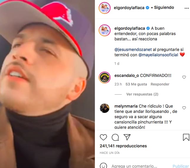 Mayeli Alonso's boyfriend confirming (IG)