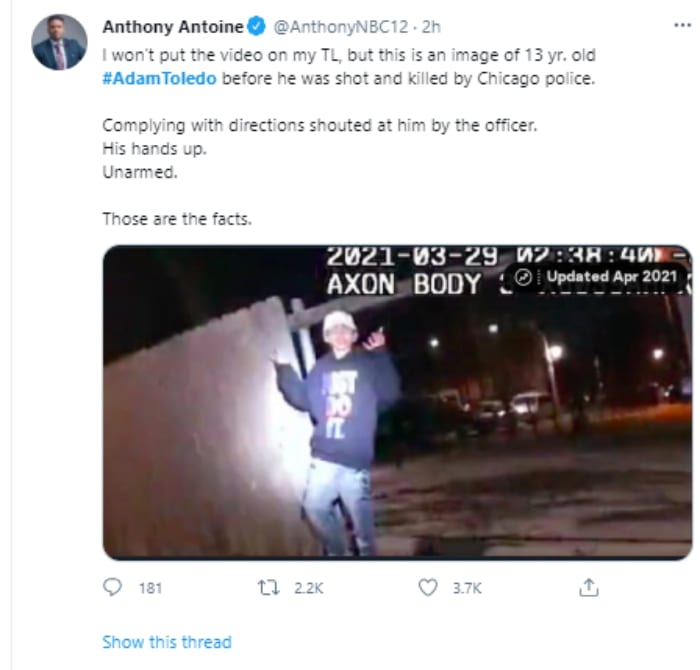 Video Adam Toledo, Chicago Police