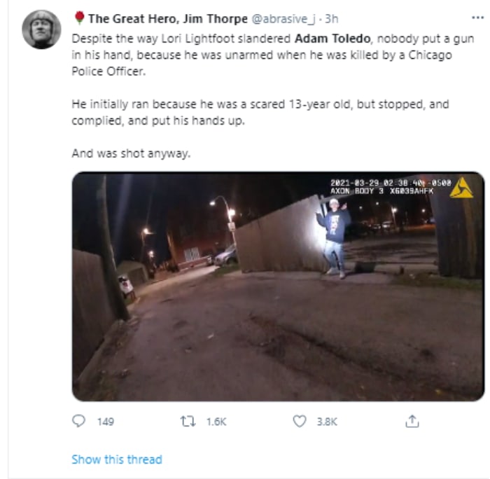 Video Adam Toledo, Chicago Police