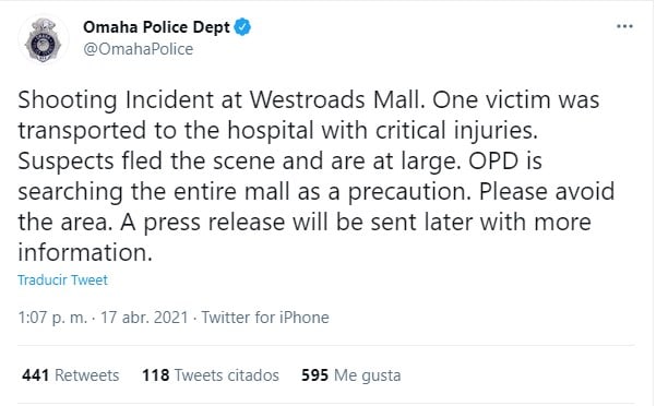 Two Injured in Nebraska Mall Shooting
