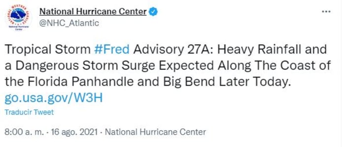 tropical storm Fred 