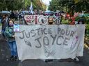 Joyce Echaquan, a 37-year-old Atikamekw woman, died in Joliette hospital after posting a video of insults uttered by staff just before her death.  A vigil was held in his honor in Saint-Charles-Borromee on Tuesday, September 29, 2020. Dave Sidaway / Montreal Gazette ORG XMIT: 65082