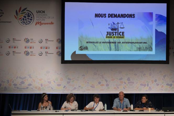 During a press conference at IUCN in Marseille, September 9, 2021.