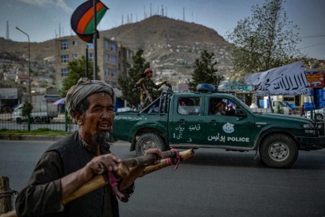 Taliban patrol in a street in Kabul, the day after the withdrawal of American troops, August 31, 2021.