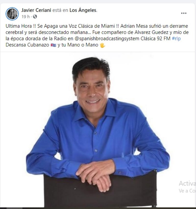 Adrián Mesa's stroke confirmed