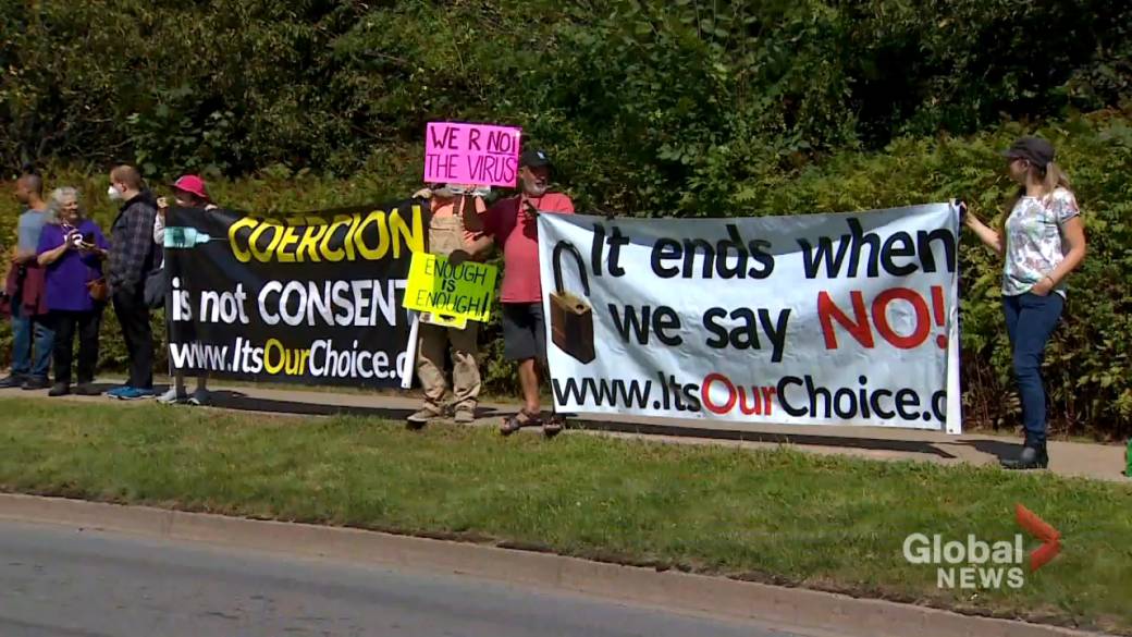 Click to play video: 'Health Workers Condemn Protest Outside Halifax Hospital'