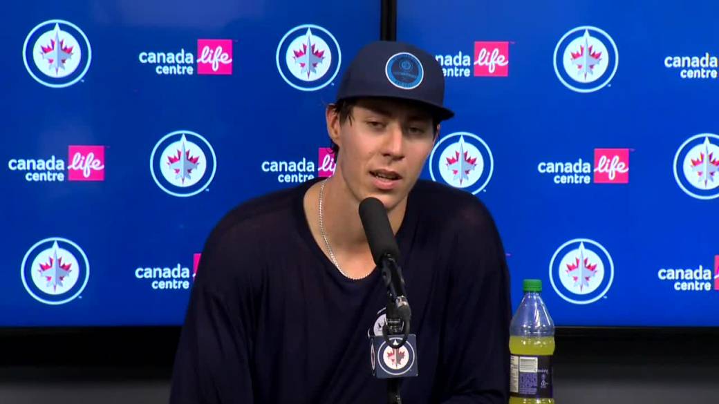 Click to play video: 'RAW: Winnipeg Jets' Pierre-Luc Dubois and Logan Stanley Interview - September 26'