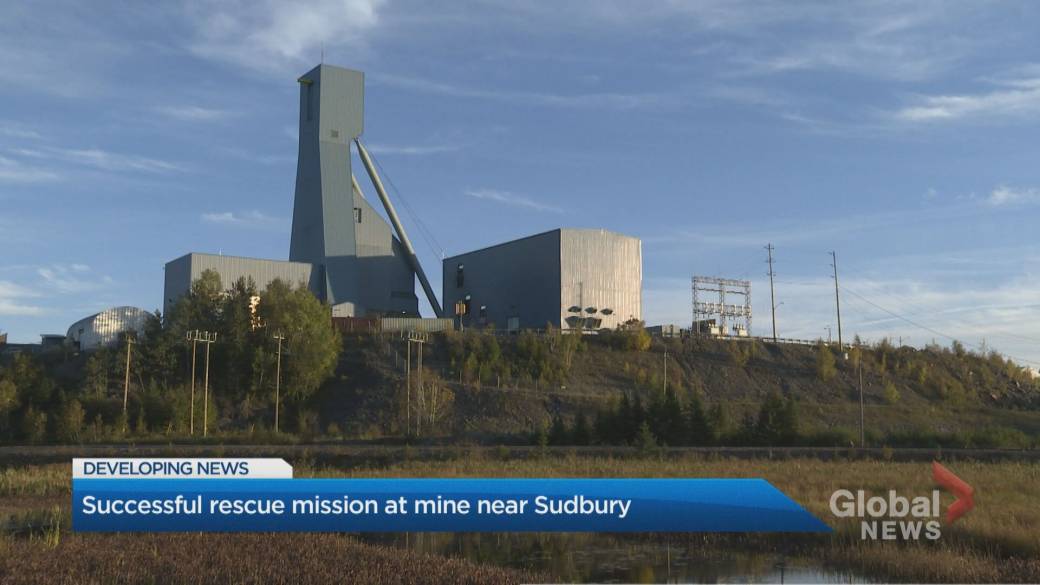 Click to play video: 'Rescue efforts near completion for 39 miners trapped near Sudbury, Ontario.'