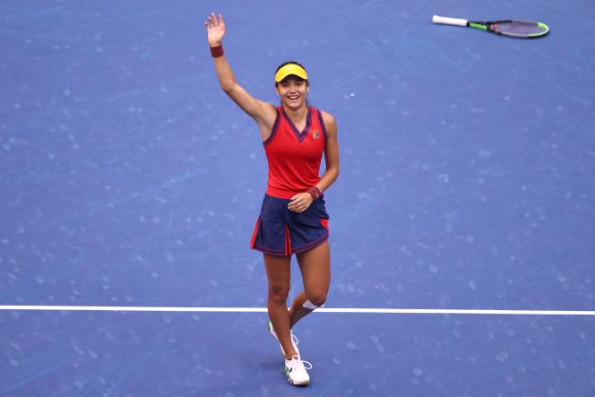 British player Emma Raducanu wins the US Open on September 11, 2021.
