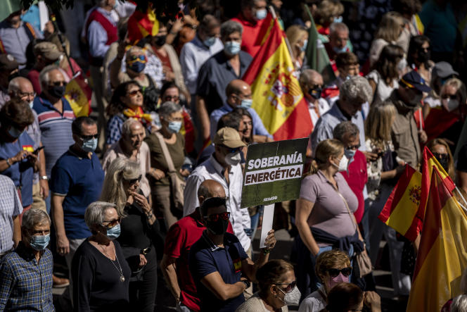 Demonstration against the increase in the price of electricity, in Madrid, September 19, 2021.