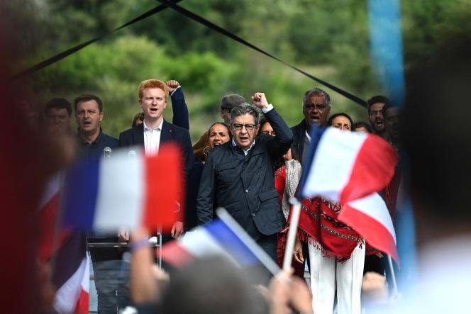 The leader of France Insoumise (LFI) Jean-Luc Mélenchon, during a campaign meeting in Chateauneuf-sur-Isère, August 29, 2021.
