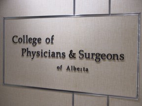Alberta College of Physicians and Surgeons on April 13, 2018.