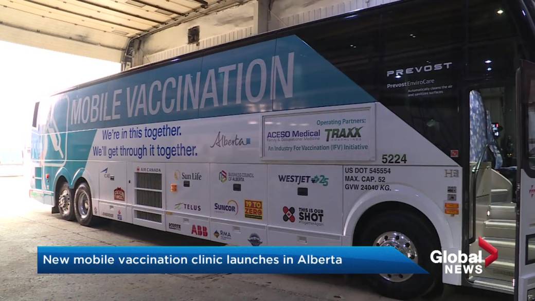Click to Play Video: 'Mobile COVID-19 Vaccine Clinic Launches for Workplaces, Rural Communities in Alberta'