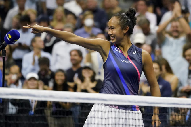 Leylah Fernandez, in the US Open semi-final against Aryna Sabalenka on September 9.