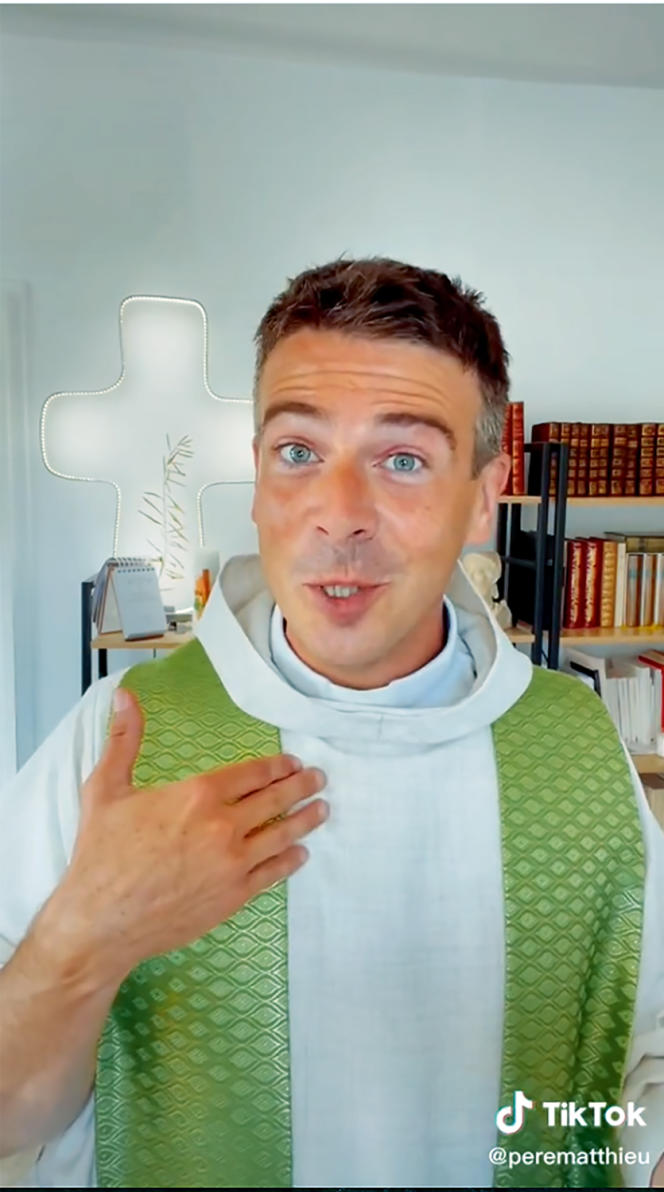 Father Matthieu Jasseron, in a video posted on his TikTok account for the start of the school year.