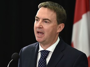 Jason Copping, the newly appointed minister of health, during a press conference in Edmonton on September 21, 2021.