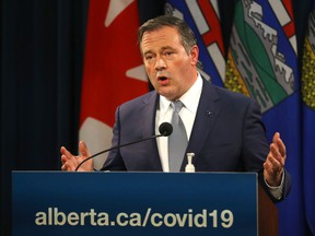 Prime Minister Jason Kenney, along with Health Minister Jason Copping, Justice Minister Kaycee Madu, and Alberta's Chief Medical Officer, provided an update on COVID-19 and ongoing work to protect public health at the Center. McDougall in Calgary on Tuesday, September 28.  , 2021.