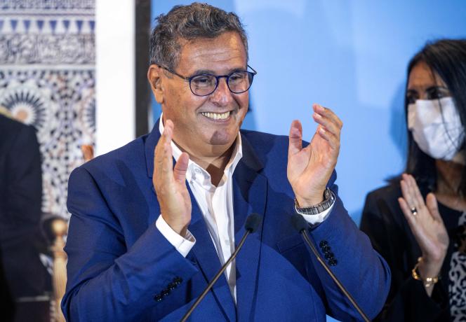 Aziz Akhannouch, the head of the National Rally of Independents (RNI), during a press conference in Rabat on September 9, 2021, after his party's victory in the legislative elections.