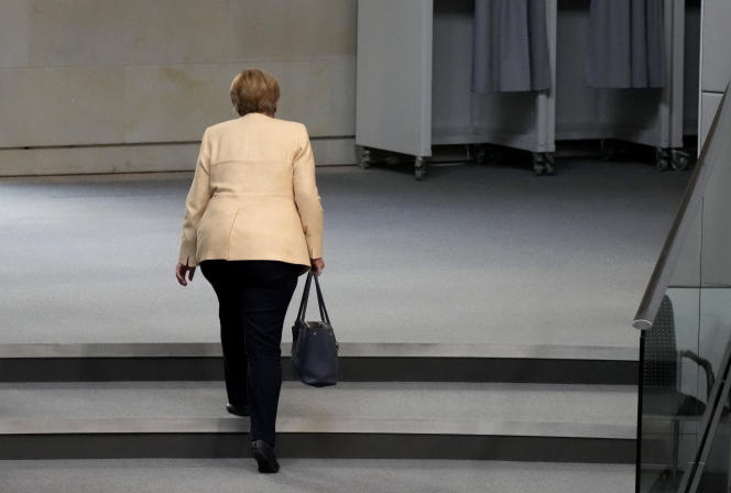 German Chancellor Angela Merkel in Berlin on September 7, 2021.