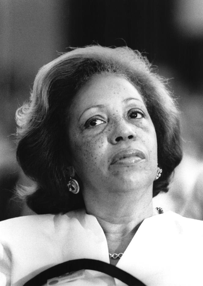The Secretary of State for the Francophonie Lucette Michaux-Chevry, in 1987.