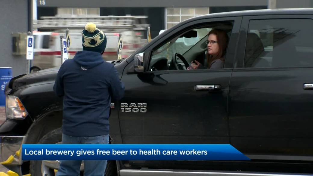 Click to play video: 'Free Beer for Healthcare Workers'