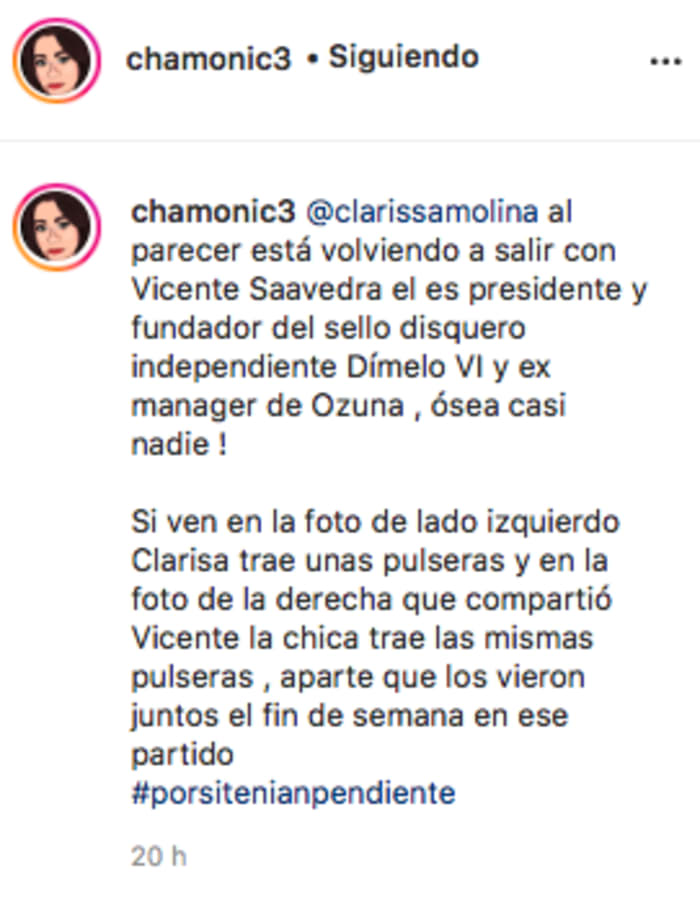 Boyfriend Clarissa Molina mourning Vicente Saavedra: Is she hiding her boyfriend?
