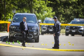Toronto police are investigating a shooting Saturday night that left a 42-year-old Toronto man dead and two injured on Martha Eaton Way in the area of ​​Black Creek Dr. and Trethewey Dr. in Toronto, Ontario.  on Sunday, August 15, 2021.