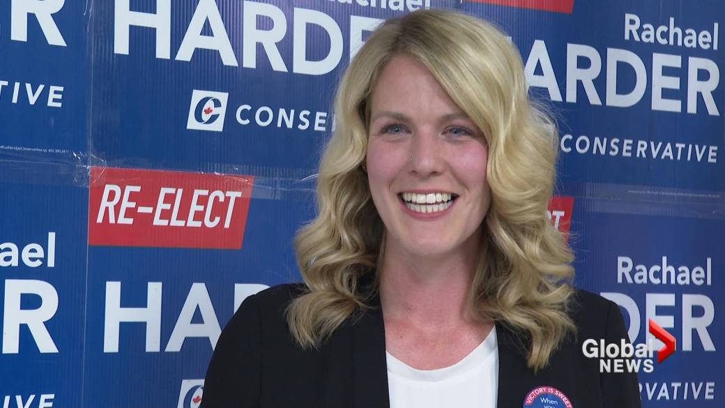 Click to play video: 'Canada Elections 2021: Rachael Harder Re-elected in Lethbridge'