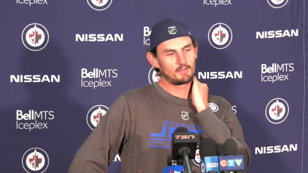 Click to play video: 'RAW: Winnipeg Jets Interview Connor Hellebuyck - September 23'