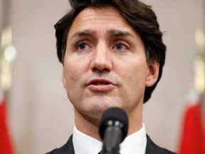 Prime Minister Justin Trudeau holds a press conference in Ottawa on Friday, September 24, 2021.