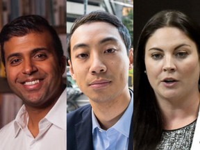 (From left to right) Taleeb Noormohamed, Liberal MP for Vancouver-Granville, Kevin Vuong, Independent MP for Spadina-Fort York, and Jenica Atwin, Liberal MP for Fredericton.