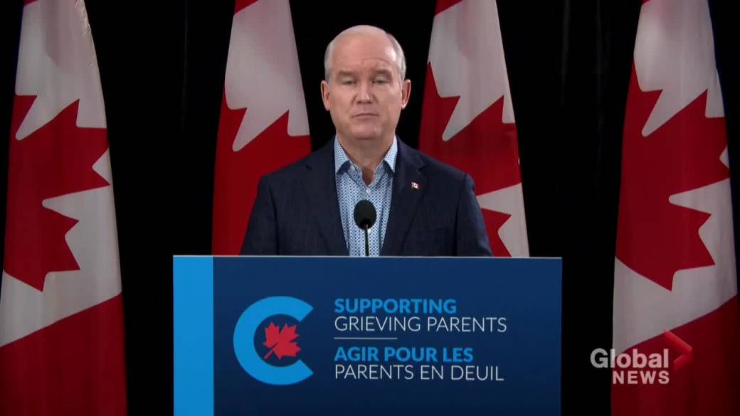 Click to play video: 'Canadian Elections: O'Toole Promises Greater Employment Benefits for Parents Mourning Child Loss or Miscarriage'