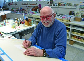 Author / illustrator Tomie dePaola in his New Hampshire studio.
