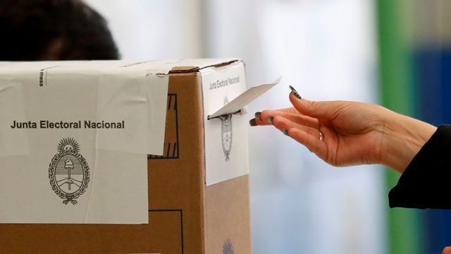 A ballot box in Argentina's primary elections