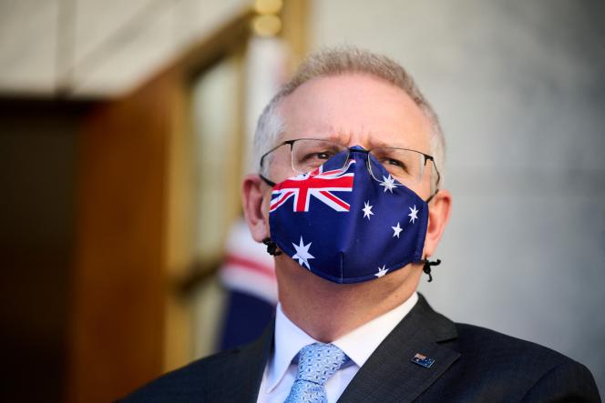 Scott Morrison at the Australian Parliament in Canberra on August 17.