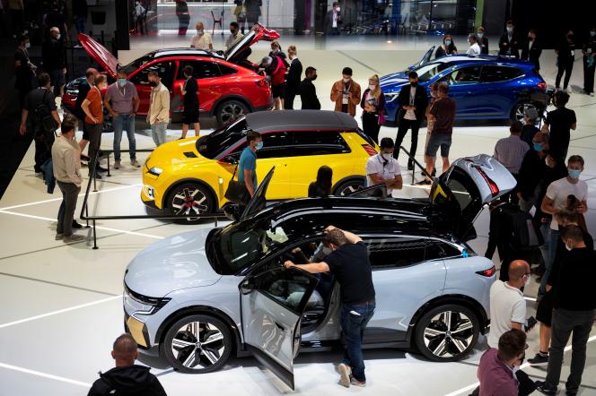 The Renault stand at the Munich Motor Show on September 11, 2021.