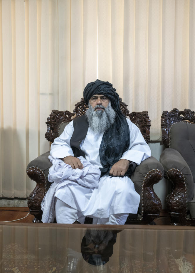 Bashir Ahmad Rustamzai, the new head of sports in the Taliban government in his office in Kabul on September 18.