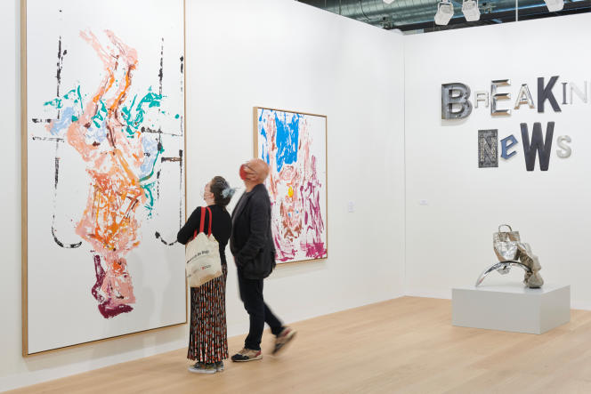 The artists Georg Baselitz, Jack Pierson and Tony Cragg represented by the Thaddaeus Ropac gallery at the modern and contemporary art fair in Basel (Switzerland), in September 2021.