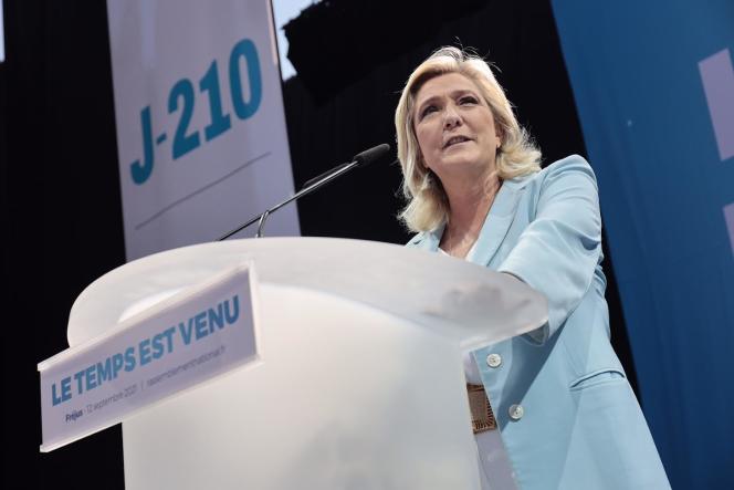 Speech by Marine Le Pen in Frejus (Var), September 12, 2021.