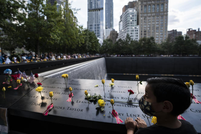 During the 20 years of 9/11 ceremonies, near the New York Memorial, on September 11, 2021.