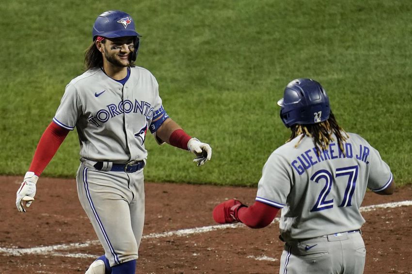 After Vladimir Guerrero Jr. broke Baltimore's no-hitter offer in the seventh inning on Saturday night, Bo Bichette put the Blue Jays ahead with a two-run home run.  They were just warming up.