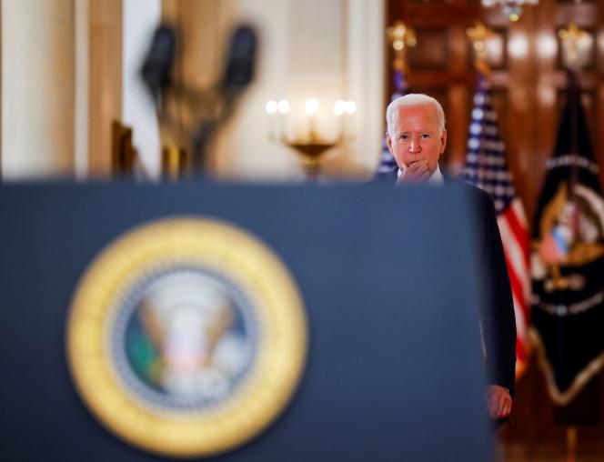 Joe Biden, speaking on the withdrawal of US troops from Afghanistan, at the White House in Washington DC on August 31.