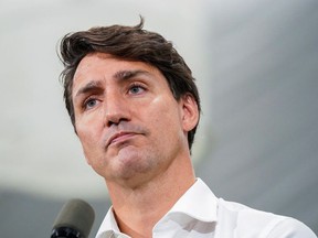 Canadian Prime Minister Justin Trudeau visits Soccer World during his election campaign tour in Hamilton, Ontario, Canada on September 10, 2021.