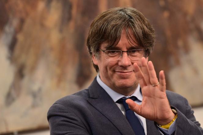 Carles Puigdemont, the former Catalan president in exile, upon his arrival for a meeting with the mayor of Alghero, in Sardinia, on September 25, 2021.